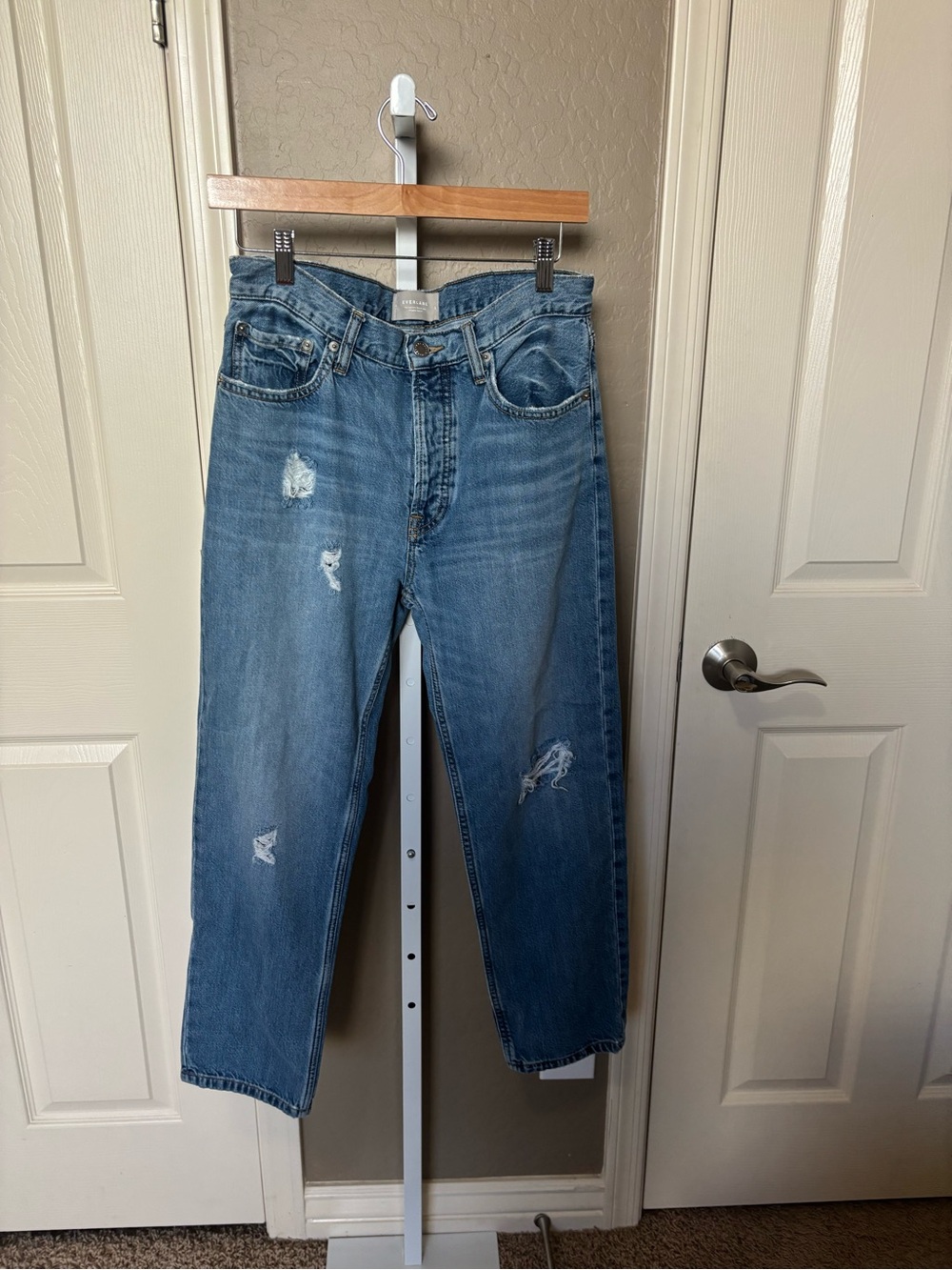 Everlane Relaxed Fit Distressed Blue Jeans